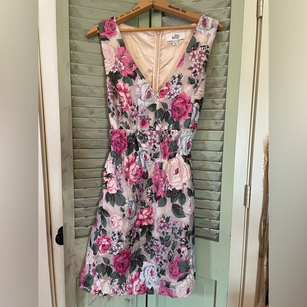 Badgley Mischka Pink Floral Dress